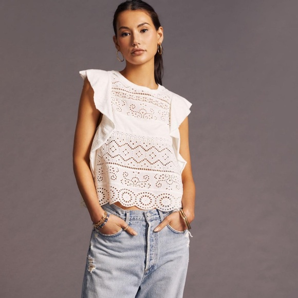 Anthropologie Tops - ANTHROPOLOGIE Sustainable Lace Top‎